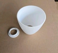 Lampenschirm Opal Glas Weiß matt Kugel Ersatzglas Ø80mm Höhe 90mm Loch 35mm Ring
