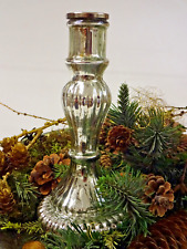 Edler Kerzenleuchter Kerzenhalter Kerzenständer Bauernsilber Silber Glas 20 cm