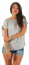 Bluse Damen kurzarm Sommer Tunika Italy Carmen Oberteil  Shirt Tops Bandeau