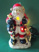 Weihnachtsmann beleuchtet Keramik Weihnachten 36cm, Dekoration, 60/70er Vintage