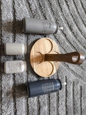 Menage Set Salz Pfeffer Öl Essig - Keramik Holz Öl- & Essiggiesser / Streuer 