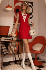Original 60er Mod Kleid Rot