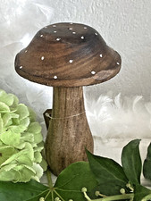 Großer Pilz Fliegenpilz Mango Holz Mangoholz,  Tischdeko Herbst, 15 cm