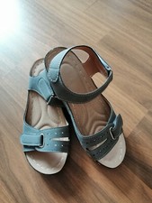 Bequeme Damen Sandaletten mit Keilabsatz * Größe 38 * Mittelgrau * NEU *