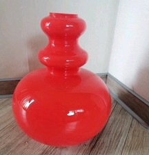 Glas Lampenschirm Space Age 70er Jahre orange / rot 