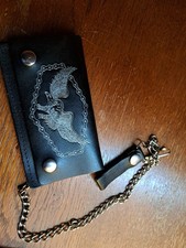 Biker Wallet Geldbeutel Börse Leder Harley Davidson Befestigungskette