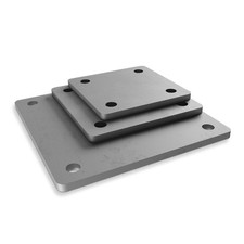 SOTOOLS Ankerplatte Kopfplatte Stahl 4-Loch abgerundet Fußplatte Schweißplatte