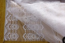 Stoff, Vorhang, Gardine, Store, Vintage, Höhe 2,60 m, Meterware, Bleiband (10)