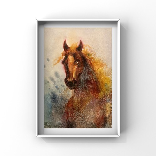 Original aquarell bild - original,