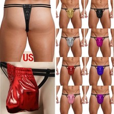 US Mens Bikini Slip Leather
