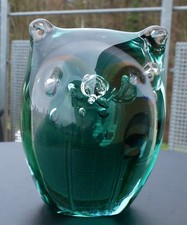 Seltene Glas Eule in blaugrün