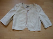 Bolerojäckchen Schulterjacke kurze Jacke Gr. 44 festlich beige