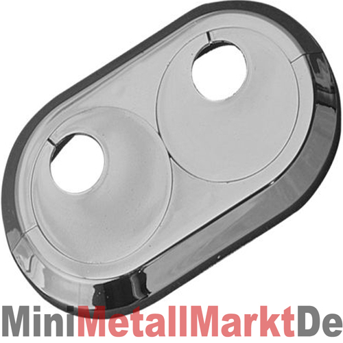 Doppelrosetten weiß chrom - doppelrosetten, 15