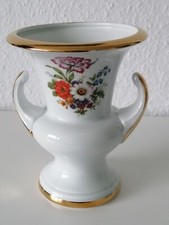 Kleiber Porzellan Vase 22 Karat Goldauflage mit Blumenmuster