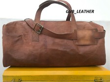 Herren Original Leder Gepäck Fitness Rucksack Übernacht Duffel Weekend Retro Bag