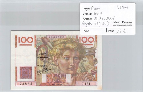 Billet frankreich 100 francs - frankreich,