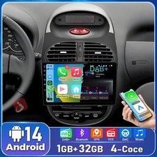 Auto Carplay Für Peugeot 206 2001-2008 Autoradio GPS Navi 9 ZOLL BT-5.0 DAB+ SWC