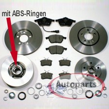 Bremsen Set Ø 288 mm + Ø 226 mm Beläge Radlager vorne hinten für VW Golf III VR6