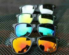 Sonnenbrille Verspiegelt Nerd Markenbrille Schwarz Grün Orange Silber