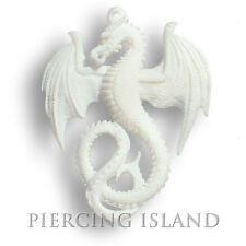 Drachen Dragon Amulett Anhänger Kette Feine Handarbeit Bone Knochen PB032