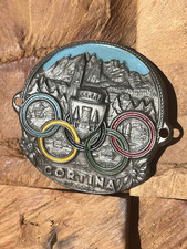 Cortina Olympische Winterspiele 1956 Autoplakette Pin Button m.1226 Top Zustand