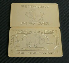 1 Oz Titanbarren 999 mit gold
