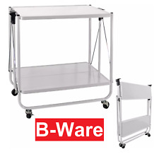 Küchenwagen Servierwagen mit 2 Metall Ablagen Teewagen Barwagen klappbar B-Ware