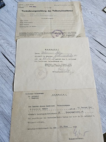 Volkssturm dokumente 1944 - ,