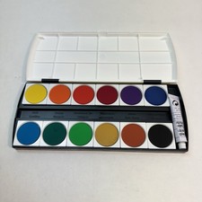 GEHA Deckfarbkasten Tuschkasten - 12 Farben + 1 Tube Deckweiss - Neu / unbenutzt