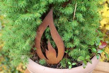 Flamme aus Edelrost, Winterdekoration für Draußen, Weihnachtsdeko Balkon