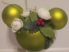 Disney Store Mickey Mouse Glas Weihnachtsornament, Weihnachtskugel, Groß