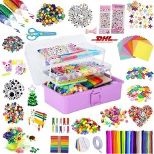 3000+Pcs Bastelset Für Kinder Bastelbox Bastelmaterial Set,Bastelkoffer Gehören~
