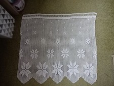 Gardine gehäkelt Filet Filethäkeln Bistrogardine natur Scheibengardine *