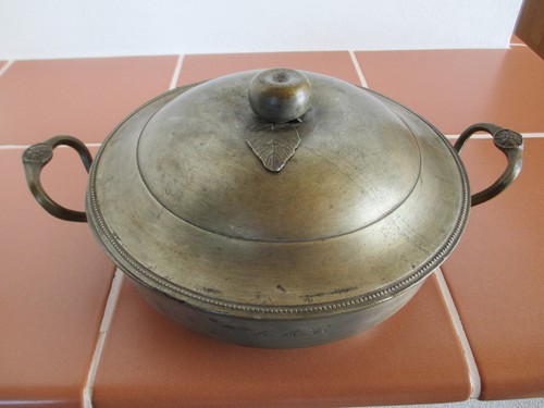 Antike zinn terrine mit - zinn, deckel