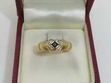 Saphir Ring 750 Gelbgold 18K Gold Goldring 2,7 g Verlobung RG 56 - 17,8 mm 4471a