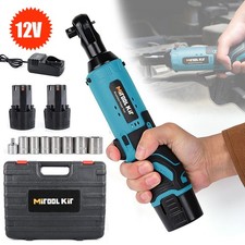 60Nm 3/8'' Elektrischer Akku Ratschenschrauber Ratschen Winkelschrauber 2 Akkus