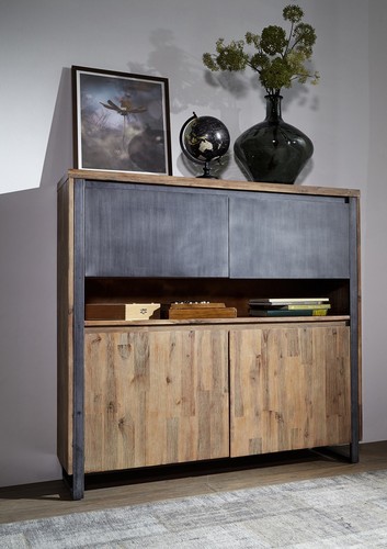 Highboard schrank 130cm akazie - schrank,