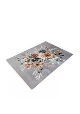 CASA FONDO Teppich Imitate Silk Blumen Mikrofaser Chinchilla 80 x 150 cm