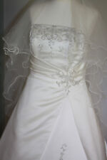 Brautkleid Kleemeier Valerie Gr. 42 creme Schleppe Reifrock Stickerei Pailetten