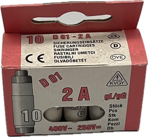 10x sicherungseinsätze d01 - d01, 2a