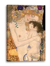 Lein-Wand-Bild Kunstdruck Gustav Klimt Die drei Lebensalter einer Frau