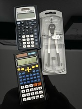 Texas Instruments TI30XIIS, stylex Taschenrechner und Zirkel