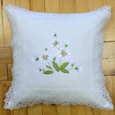 Kissenbezug Blumen Stickerei