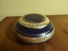 60er-Jahre Blechdose Tchibo blau-gold floral Kerzen Durchmesser 18 cm