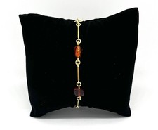 Modeschmuck Armband, Vergoldet, Bernstein, 19 cm lang, Federring