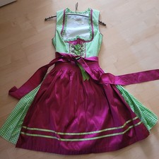 Landhaus Dirndl qualitativ hochwertig neu ungetragen Gr 40 grün- fuchsia Rüschen