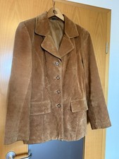 Vintage Wildleder-Jacke / Kurzmantel, Gr. 38, rotbraun, loosefit