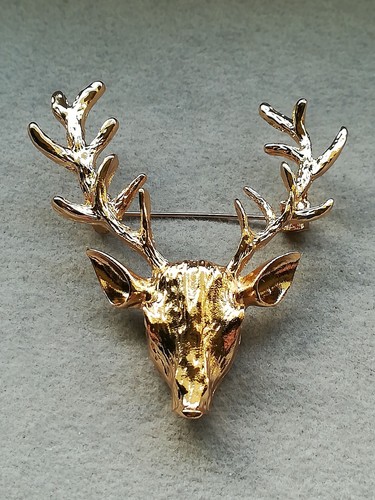 Ender hirsch brosche gold - brosche,