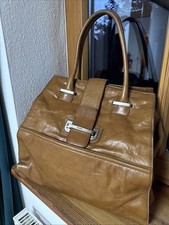 Pollini Hochwertiger Shopper in robustem Leder cognac