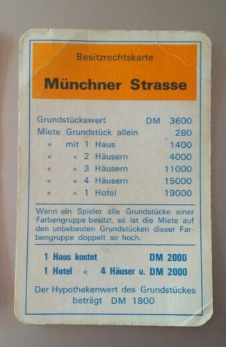 Monopoly spielkarte - monopoly, *